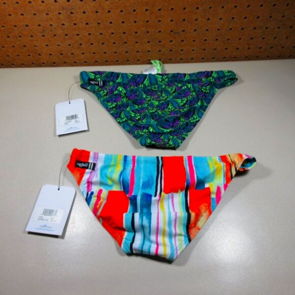 Dolfin womens colorful Uglies butterfly geometric bikini bottom bundle M NWT (2) - Picture 2 of 3